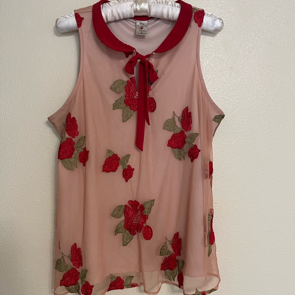 Womens sleeveless blouse L Lauren Conrad for Disney Red